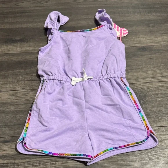 Floral and Purple Ruffle Romper Set - Picture 5 of 5